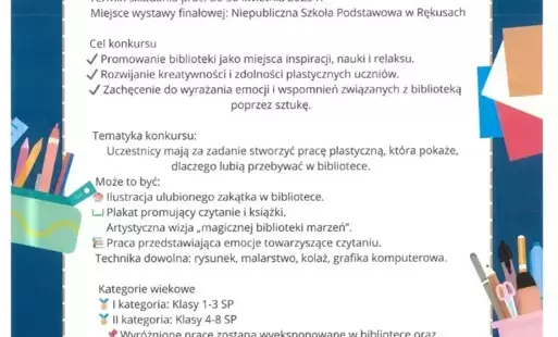 Zdjęcie do Powiatowy Konkurs Plastyczny - &quot;Biblioteka - lubię tu być&quot;