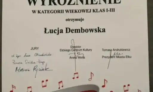 Zdjęcie do Wyśpiewała wyr&oacute;żnienie