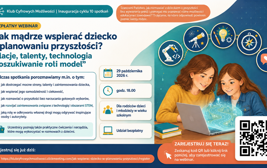 Bezpłatny webinar o wspieraniu dzieci w planowaniu przyszłości