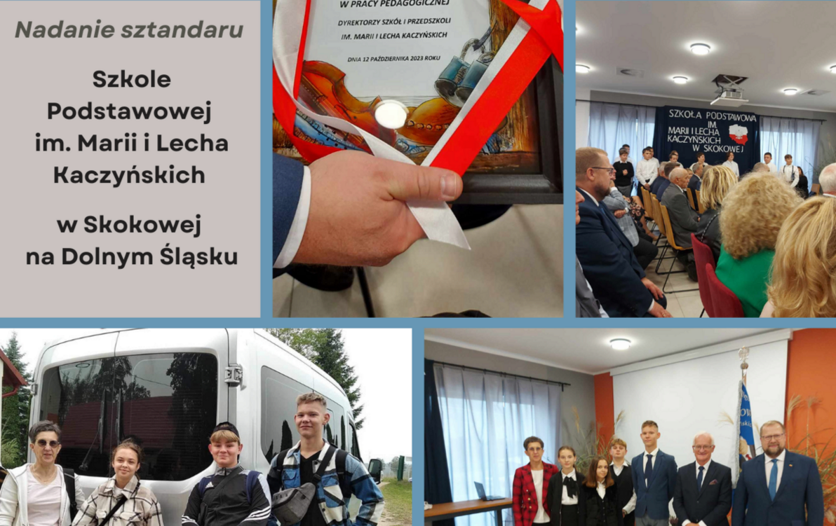 Zdjęcie do Nadanie sztandaru Szkole Podstawowej im. Marii i Lecha Kaczyńskich w Skokowej 
