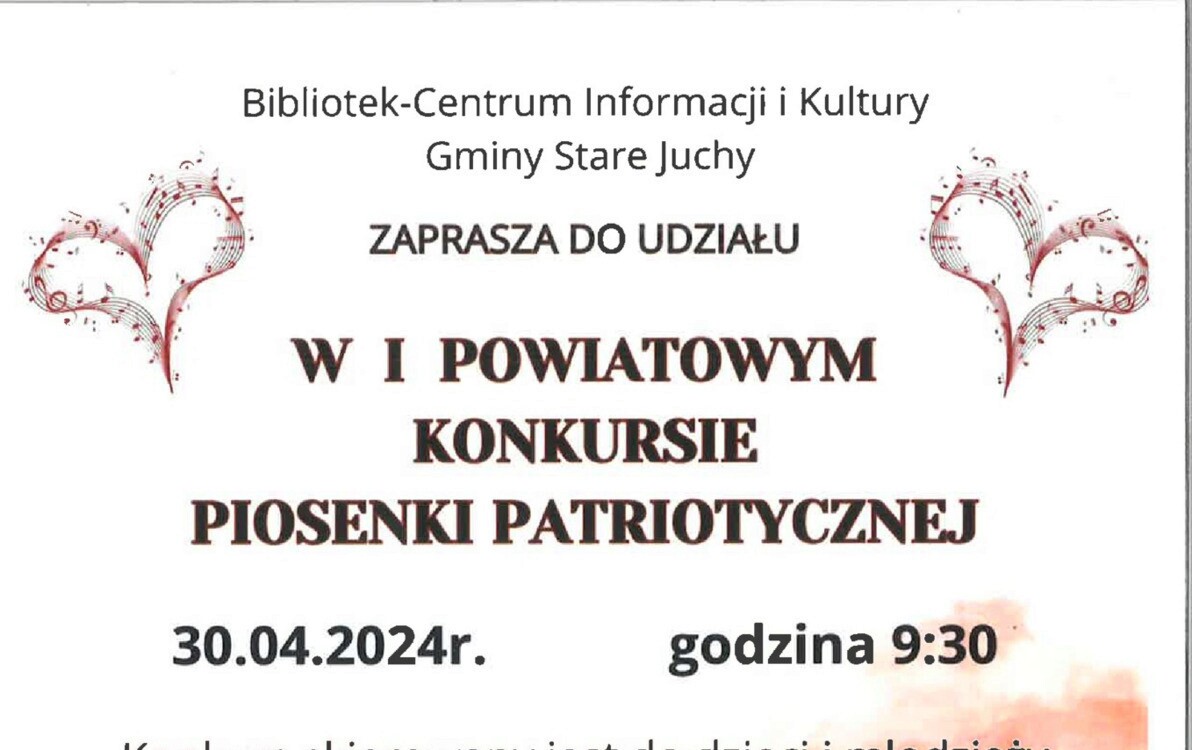 Zdjęcie do I POWIATOWY KONKURS PIOSENKI PATRIOTYCZNEJ
