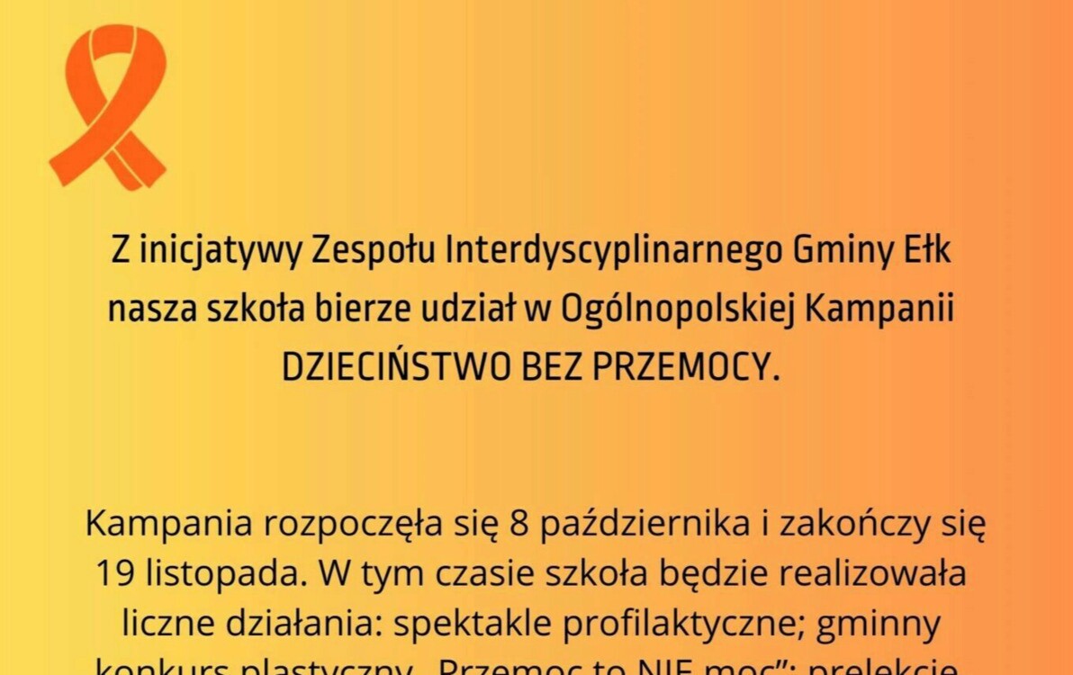 Zdjęcie do Og&oacute;lnopolska Kampania DZIECIŃSTWO BEZ PRZEMOCY